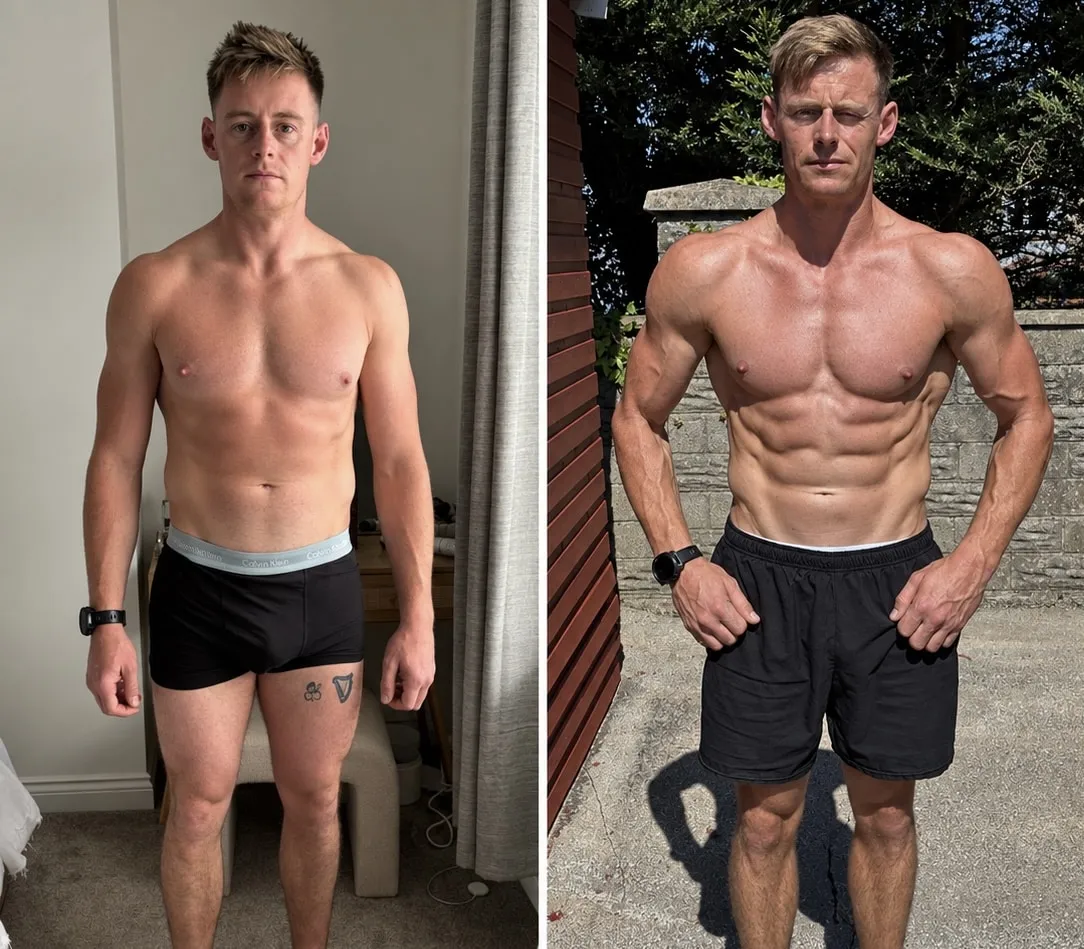 Jordan, before and after coaching with Callum