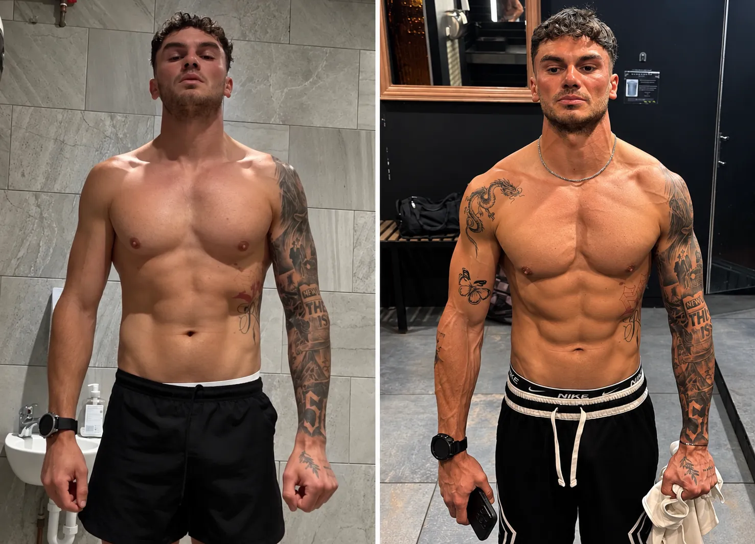 Lewis, before and after coaching with Callum